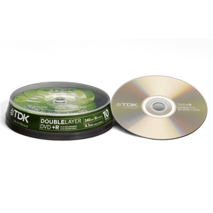TDK DVD+R DL Cakebox 10-pack 8,5 GB in the group HOME ELECTRONICS / Storage media / CD/DVD/BD-Discs / DVD+R at TP E-commerce Nordic AB (38-47845)