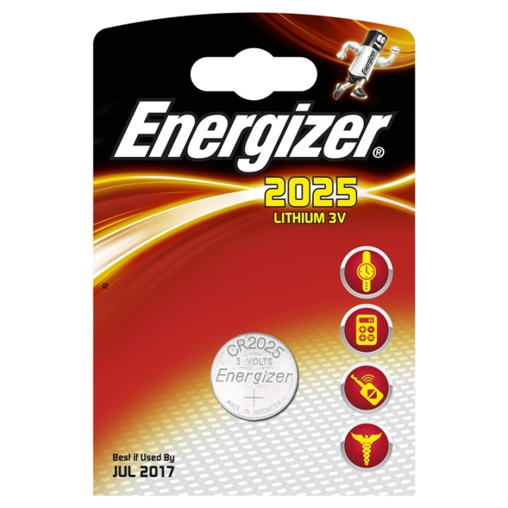 Energizer Button Cell CR2025, Lithium, 1-pack, Silver in the group HOME ELECTRONICS / Batteries & Chargers / Batteries / Button cell at TP E-commerce Nordic AB (38-47908)