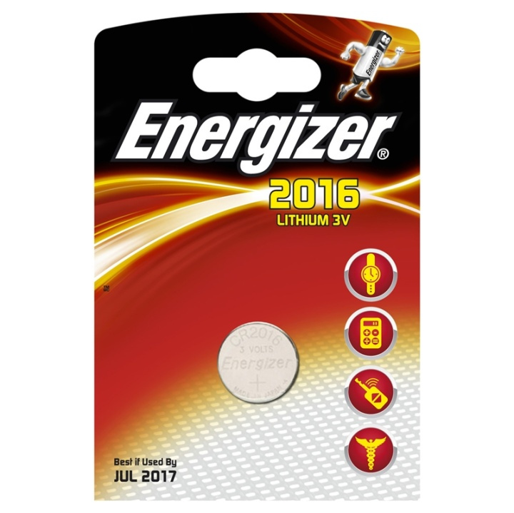Energizer Batteri CR2016 Lithium 1-pack in the group HOME ELECTRONICS / Batteries & Chargers / Batteries / Button cell at TP E-commerce Nordic AB (38-47909)