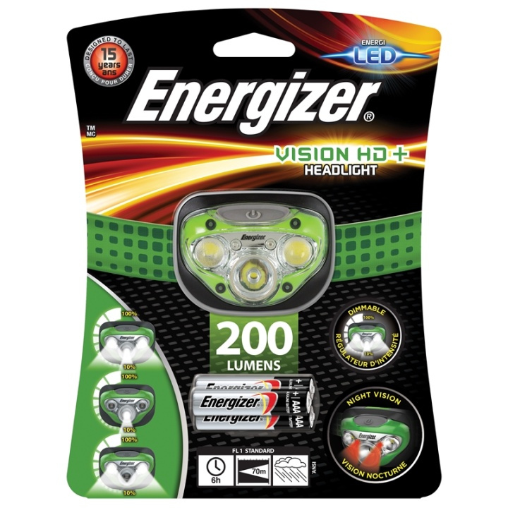 ENERGIZER Pannlampa Vision HD 3 + 2 LED 200 Lumen in the group Sport, leisure & Hobby / Flashlights & Head lamps / Headlamps at TP E-commerce Nordic AB (38-47911)