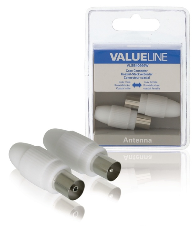 Valueline Coax Connector Male - Female White in the group HOME ELECTRONICS / Cables & Adapters / Antenna cables & Accessories / Accessories at TP E-commerce Nordic AB (38-50191)
