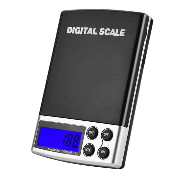 Pocket-sized digital scale, up to 1000 grams, backlit in the group HOME, HOUSEHOLD & GARDEN / Kitchen utensils / Kitchen scales at TP E-commerce Nordic AB (38-5051)