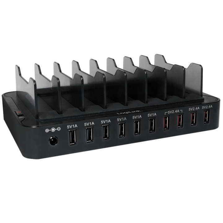LogiLink Charging Station 10x USB 13,2A in the group COMPUTERS & PERIPHERALS / Computer accessories / USB-Hubs at TP E-commerce Nordic AB (38-50575)