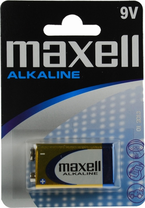 Maxell batteri, 9V/6LR61, Alkaliskt, 1-pack in the group HOME ELECTRONICS / Batteries & Chargers / Batteries / 9V at TP E-commerce Nordic AB (38-5160)