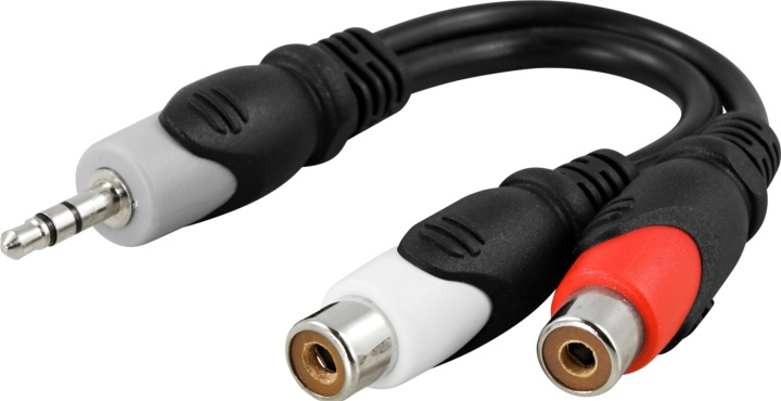 DELTACO multimedia-adapter 3,5mm ha till 2xRCA ho in the group HOME ELECTRONICS / Cables & Adapters / RCA / Adapters at TP E-commerce Nordic AB (38-5173)
