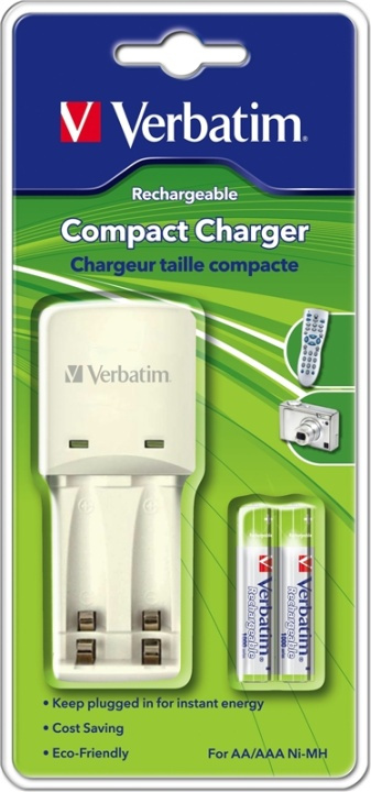 Verbatim batteriladdare för 2xAA/2xAAA-batterier, 2xAAA-batterier ing in the group HOME ELECTRONICS / Batteries & Chargers / Battery charger at TP E-commerce Nordic AB (38-5206)