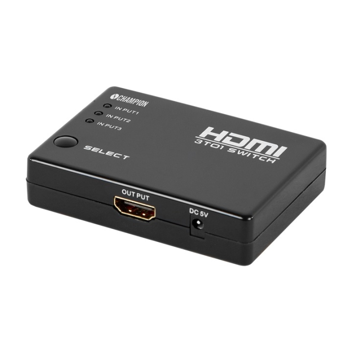 Champion HDMI Switch 3x1 1080p in the group COMPUTERS & PERIPHERALS / Computer cables / Switches at TP E-commerce Nordic AB (38-52261)