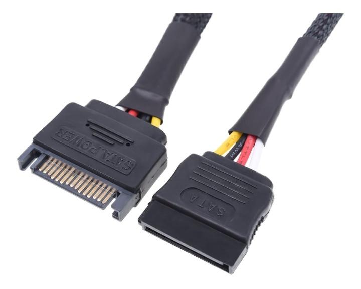 Akasa SATA Power Cable Extension - 30cm, Cable sleeved in the group COMPUTERS & PERIPHERALS / Computer cables / Internal / SATA at TP E-commerce Nordic AB (38-52568)