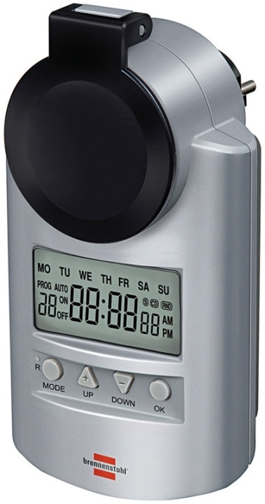 Brennenstuhl digitaltimer, jordad, 12/24h, IP44, 240V/16A/3680W, silv in the group HOME, HOUSEHOLD & GARDEN / Electricity & Lighting / Timers at TP E-commerce Nordic AB (38-52735)