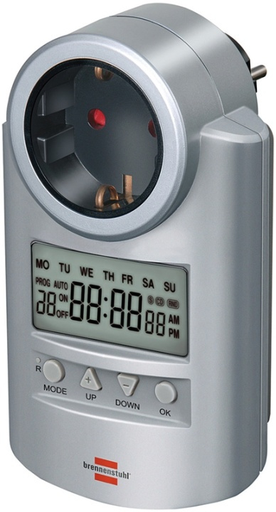 Brennenstuhl digitaltimer, jordad, 12/24h, pet, 240V/16A/3680W, silver in the group HOME, HOUSEHOLD & GARDEN / Electricity & Lighting / Timers at TP E-commerce Nordic AB (38-52736)