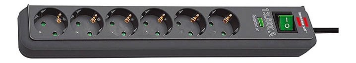 Brennenstuhl Eco-Line 6-way power strip with surge protection 5.00 m H05VV-F 3G1.5 Anthracite in the group HOME, HOUSEHOLD & GARDEN / Electricity & Lighting / Power strips at TP E-commerce Nordic AB (38-52762)