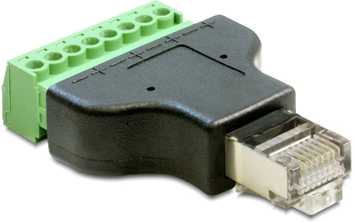 DeLOCK terminalblocksadapter, RJ45 hane, 8-pin in the group COMPUTERS & PERIPHERALS / Computer cables / Network cables / Adapters & Conductor joints at TP E-commerce Nordic AB (38-52998)