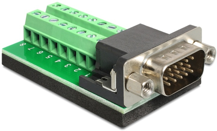 DeLOCK HD-15 terminalblockadapter, HD-15 hane in the group COMPUTERS & PERIPHERALS / Computer cables / VGA / Adapters at TP E-commerce Nordic AB (38-53001)
