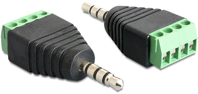 DeLOCK adapter, 3,5mm stereo ha till 4-pin terminalblock, svart in the group HOME ELECTRONICS / Cables & Adapters / Audio analog / Adapters at TP E-commerce Nordic AB (38-53002)