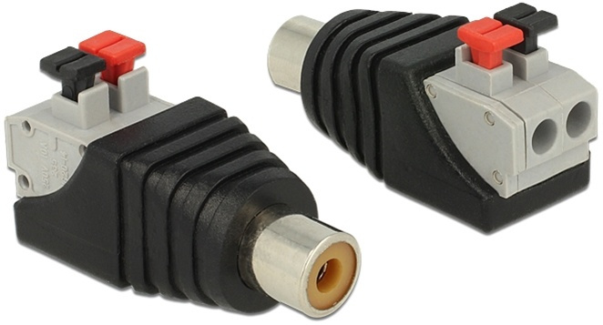 DeLOCK RCA terminalblocksadapter, RCA hona, pitch 5mm in the group HOME ELECTRONICS / Cables & Adapters / RCA / Adapters at TP E-commerce Nordic AB (38-53011)