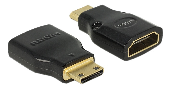 Delock Adapter High Speed HDMI with Ethernet – HDMI Mini-C male > HDMI in the group HOME ELECTRONICS / Cables & Adapters / HDMI / Adapters at TP E-commerce Nordic AB (38-53021)