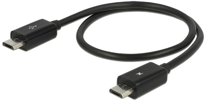 DeLOCK Power Sharing Cable, Micro B ha - Micro B ha OTG, 0,3m svart in the group COMPUTERS & PERIPHERALS / Computer cables / USB / Micro-USB / Cables at TP E-commerce Nordic AB (38-53043)