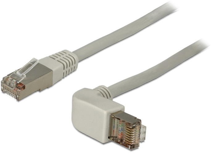 DeLOCK Cat.6A SSTP-kabel, vinklad - rak kontakt, 2m in the group COMPUTERS & PERIPHERALS / Computer cables / Network cables / Cat6 at TP E-commerce Nordic AB (38-53049)