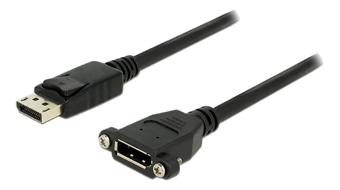 Delock Cable Displayport 1.2 male > Displayport female panel-mount 1 m in the group COMPUTERS & PERIPHERALS / Computer cables / DisplayPort / Cables at TP E-commerce Nordic AB (38-53079)