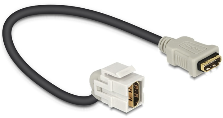 DeLOCK Keystone with cable, HDMI, 22cm, grey in the group COMPUTERS & PERIPHERALS / Computer cables / Network cables / Adapters & Conductor joints at TP E-commerce Nordic AB (38-53092)