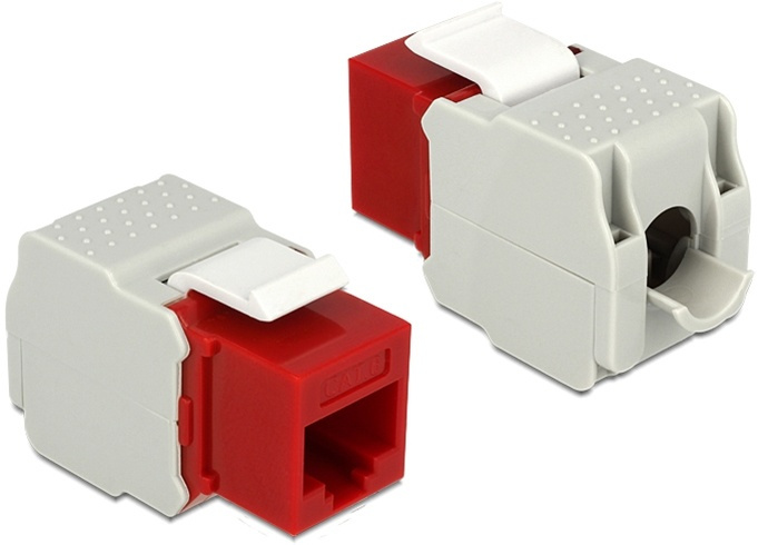 DeLOCK UTP Cat6 Keystone modul, RJ45 ho - LSA Cat6, Tool-free röd/gr� in the group COMPUTERS & PERIPHERALS / Computer cables / Network cables / Adapters & Conductor joints at TP E-commerce Nordic AB (38-53095)