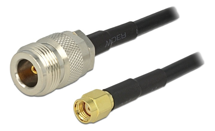 Delock Antenna cable RP-SMA plug > N jack LMR195 1m in the group COMPUTERS & PERIPHERALS / Computer cables / Network cables / RP-SMA at TP E-commerce Nordic AB (38-53111)