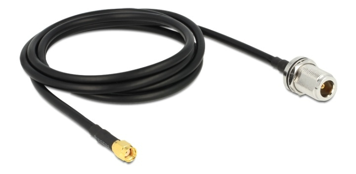 DeLOCK antenna cable, N jack - RP SMA plug , 50Ohm, 1,5m, black in the group COMPUTERS & PERIPHERALS / Computer cables / Network cables / RP-SMA at TP E-commerce Nordic AB (38-53114)