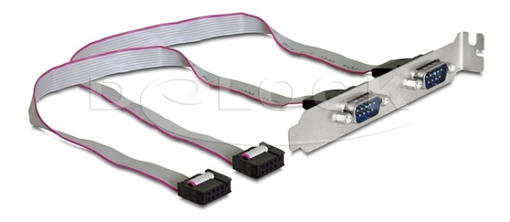 Delock Slot Bracket > 2 x Serial Pin layout: 1:1 in the group COMPUTERS & PERIPHERALS / Computer components / Tools & Mounting at TP E-commerce Nordic AB (38-53120)