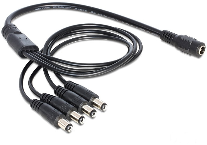 DeLOCK strömsplitter, en 24V DC hona till fyra 24V DC hane,0,5m, svar in the group COMPUTERS & PERIPHERALS / Computer cables / Internal / Power cables & Adapters at TP E-commerce Nordic AB (38-53131)