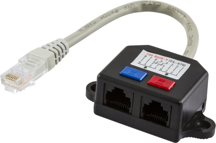 DELTACO Y-kabel RJ45 TP, UTP (oskärmad) in the group COMPUTERS & PERIPHERALS / Computer cables / Network cables / Adapters & Conductor joints at TP E-commerce Nordic AB (38-53174)