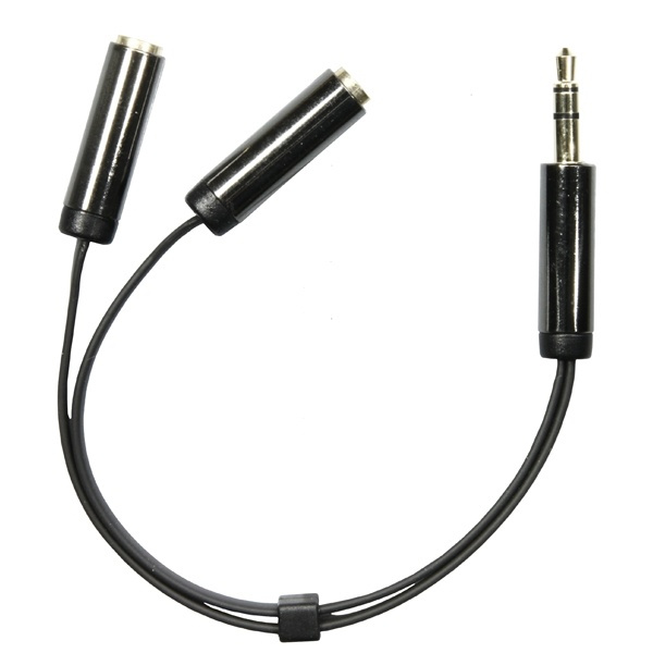 DELTACO 3,5mm stereo hane till 2x3,5mm stereo hona, 0,1 m, svart in the group HOME ELECTRONICS / Cables & Adapters / Audio analog / Adapters at TP E-commerce Nordic AB (38-53195)