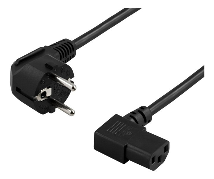 DELTACO power cable, angled CEE 7/7 to angled IEC 60320 C13, 10m, blac in the group COMPUTERS & PERIPHERALS / Computer cables / Device kable at TP E-commerce Nordic AB (38-53273)