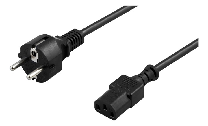 DELTACO grounded power cable, CEE 7/7 to IEC 60320 C13, 10m, black in the group COMPUTERS & PERIPHERALS / Computer cables / Device kable at TP E-commerce Nordic AB (38-53274)