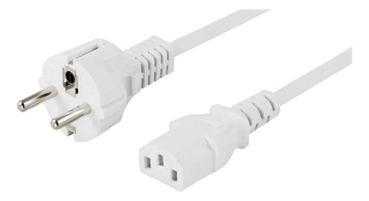 DELTACO grounded power cable, CEE 7/7 to IEC 60320 C13, 10m, white in the group COMPUTERS & PERIPHERALS / Computer cables / Device kable at TP E-commerce Nordic AB (38-53275)
