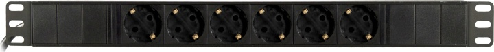 DELTACO power strip with 6xCEE 7/4 socket, 1xCEE 7/7, cap protection, black in the group HOME, HOUSEHOLD & GARDEN / Electricity & Lighting / Power strips at TP E-commerce Nordic AB (38-53373)