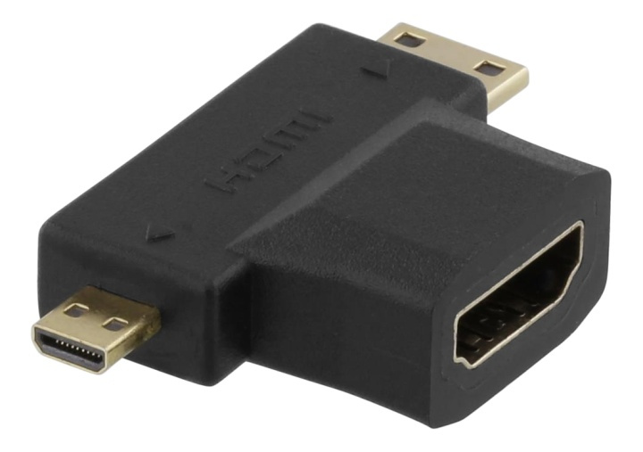 DELTACO HDMI adapter, HDMI FM to mini HDMI M and micro HDMI M in the group HOME ELECTRONICS / Cables & Adapters / HDMI / Adapters at TP E-commerce Nordic AB (38-53378)