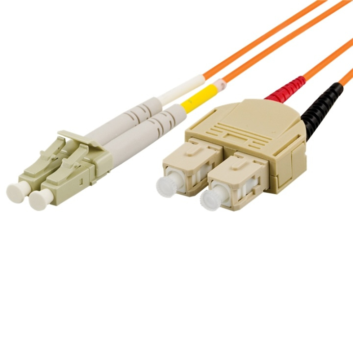 DELTACO OM2 fiber cable, LC - SC, duplex, UPC, 50/125, 7m, orange in the group COMPUTERS & PERIPHERALS / Computer cables / Network cables / Fiber cabling at TP E-commerce Nordic AB (38-53411)