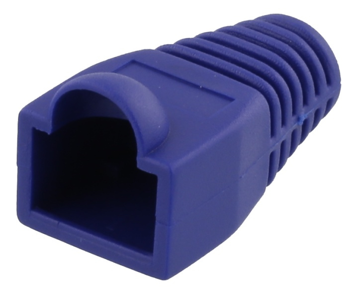 DELTACO RJ45 plug cover, for cables with 5,6mm in diameter, blue, 20p in the group COMPUTERS & PERIPHERALS / Computer cables / Network cables / Adapters & Conductor joints at TP E-commerce Nordic AB (38-53454)