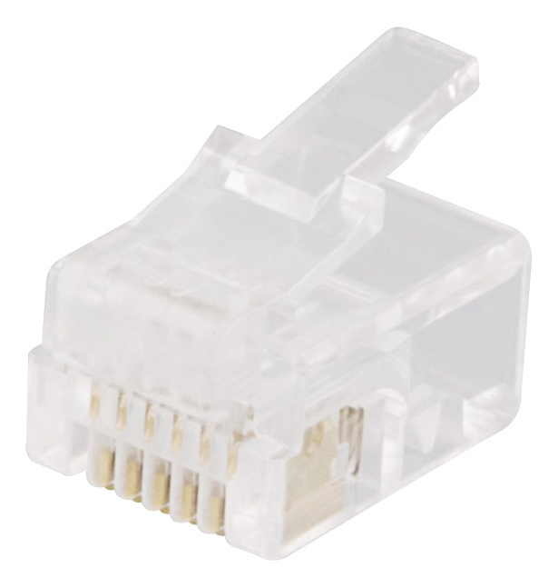 DELTACO Modular connector RJ12, 6P6C, 20-pack, transparent in the group COMPUTERS & PERIPHERALS / Computer cables / Network cables / Adapters & Conductor joints at TP E-commerce Nordic AB (38-53456)