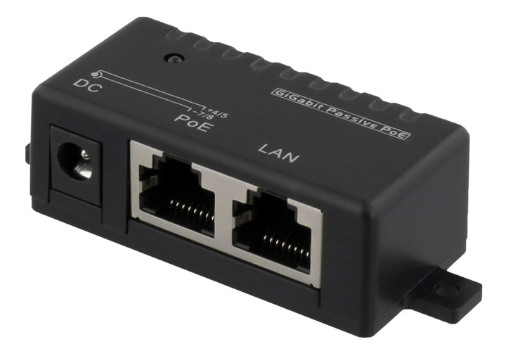 DELTACO Passive Gigabit PoE injector, 48W, Black in the group COMPUTERS & PERIPHERALS / Network / PoE at TP E-commerce Nordic AB (38-53498)