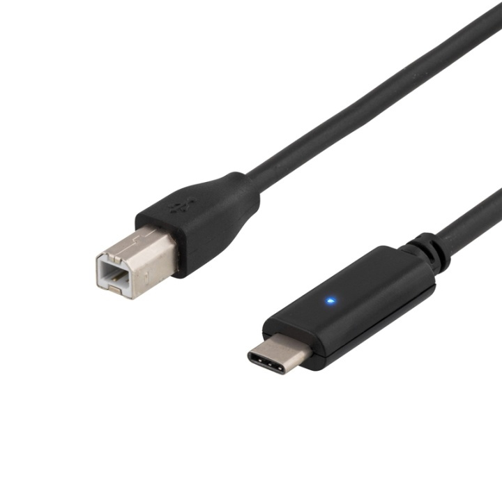 DELTACO USB 2.0 cable, Type C M - Type B M, 2m, black in the group COMPUTERS & PERIPHERALS / Computer cables / USB / USB-C at TP E-commerce Nordic AB (38-53655)