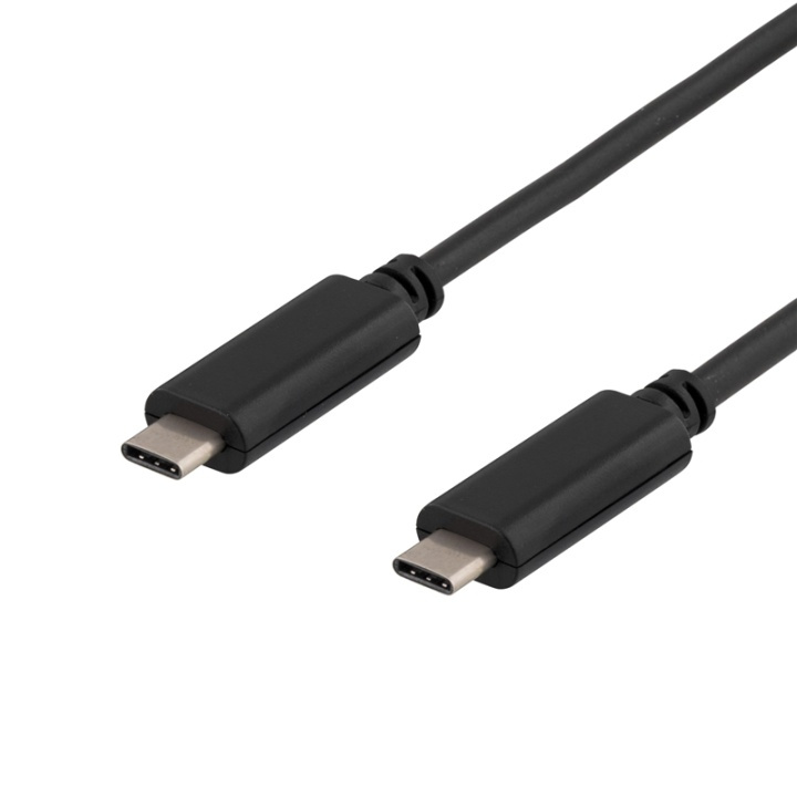 DELTACO USB 3.1 cable, Gen 1, Type C M - Type C M, 0.25m, black in the group SMARTPHONE & TABLETS / Chargers & Cables / Cables / Cables Type C at TP E-commerce Nordic AB (38-53691)
