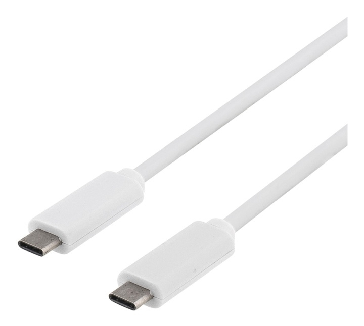 DELTACO USB 3.1 cable, Gen 1, Type C - Type C, 0.5m, white in the group SMARTPHONE & TABLETS / Chargers & Cables / Cables / Cables Type C at TP E-commerce Nordic AB (38-53697)
