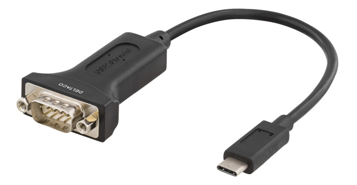 DELTACO USB-C to COM port adapter, RS-232, 1xDE9 Male, 0,2m, black in the group COMPUTERS & PERIPHERALS / Computer cables / Other computer cables at TP E-commerce Nordic AB (38-53724)