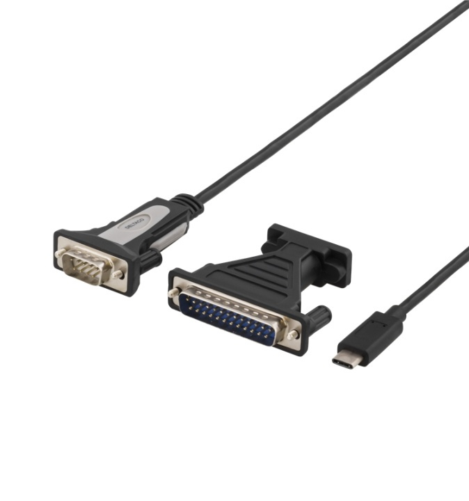 DELTACO USB-C to COM port cable, RS-232, 1xDE9 Male, 1,5m, black in the group COMPUTERS & PERIPHERALS / Computer cables / Other computer cables at TP E-commerce Nordic AB (38-53725)