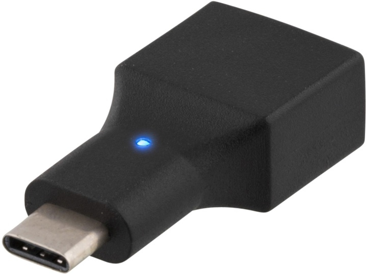 DELTACO USB 2.0 adapter, Type C - Type A F, black in the group COMPUTERS & PERIPHERALS / Computer cables / USB / USB-A / Adapters at TP E-commerce Nordic AB (38-53730)