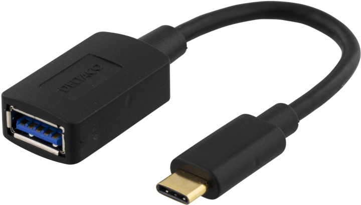 DELTACO USB-adapter, USB 3.1 type C male - type A female, Gen 1, black in the group COMPUTERS & PERIPHERALS / Computer cables / USB / USB-A / Adapters at TP E-commerce Nordic AB (38-53734)