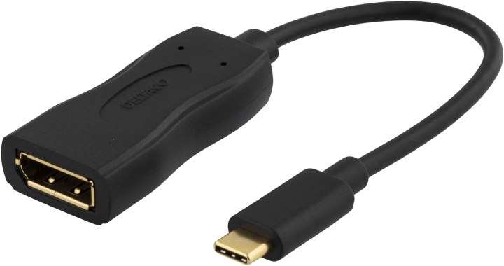 DELTACO USB 3.1 to DisplayPort adapter, USB type C - DP female , black in the group COMPUTERS & PERIPHERALS / Computer cables / DisplayPort / Adapters at TP E-commerce Nordic AB (38-53770)