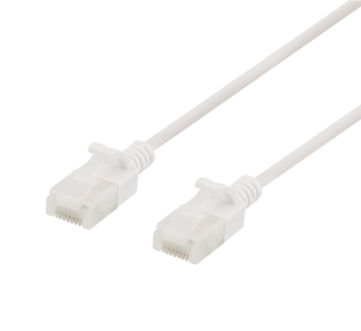 DELTACO U/UTP Cat6a patch cable, slim, 3,5mm diameter, 0,3m, white in the group COMPUTERS & PERIPHERALS / Computer cables / Network cables / Cat6 at TP E-commerce Nordic AB (38-53785)