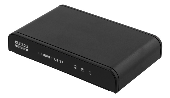 DELTACO PRIME HDMI splitter, 1 in, 2 out, HDMI 2.0, 4K, UHD, 3D, black in the group COMPUTERS & PERIPHERALS / Computer cables / Switches at TP E-commerce Nordic AB (38-53926)